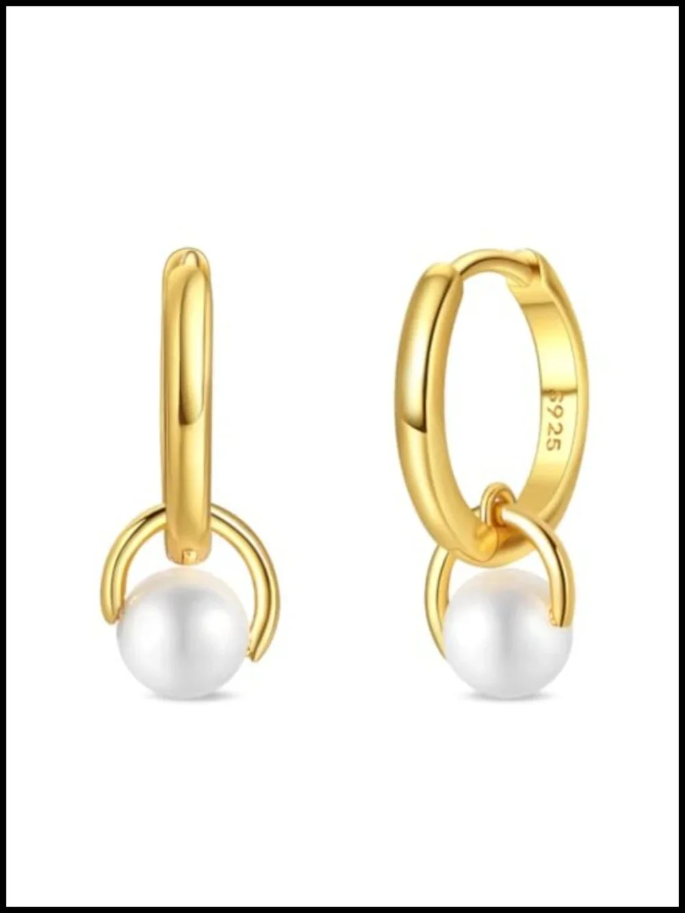925 Sterling Silver Huggie Hoop Earrings with Cubic Zirconia for Women